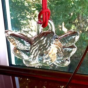 Vintage Boda Sweden Glass Angel Ornament, Bertil Vallien Design